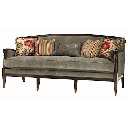 Quick Ship Abbott Sofa with Exposed Wood Accents